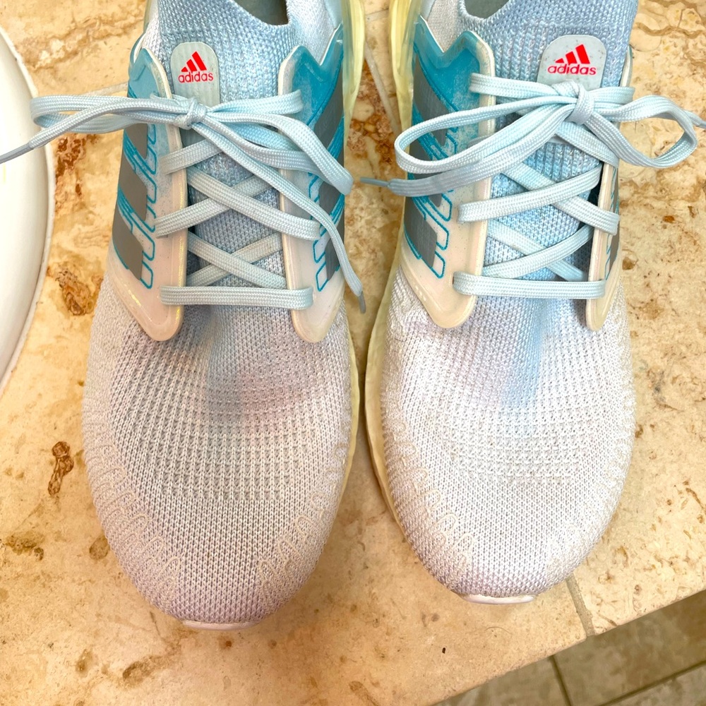 Prime blue Adidas shoes made with Parley ocean plastic!  Size 11.